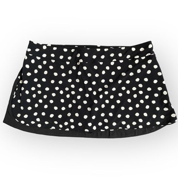Outdoor Voices Mini Skort Women Size‎ XXXL Black Polka Dot Stretch Lined Golf - Picture 1 of 11